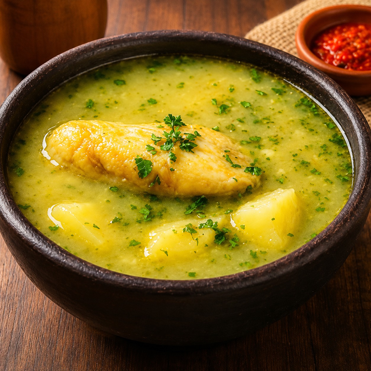 Sancocho de pescado con Sierra frita